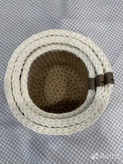 Набор вязаных корзин 3 шт