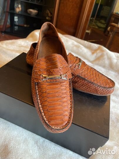 Мокасины мужские из кожи питона