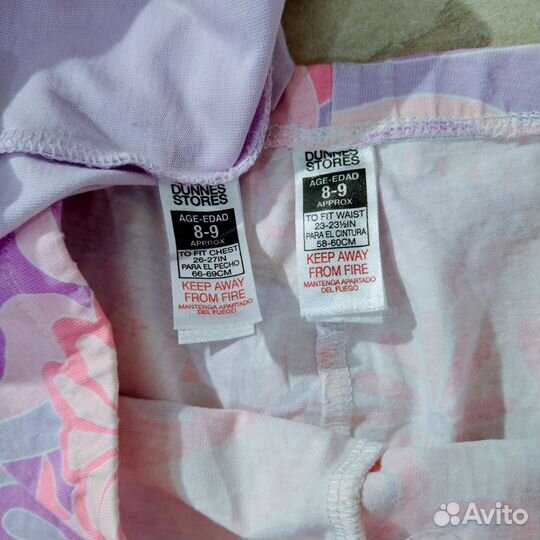 Футболка и шорты для девочки 128 134 Dunnes Stores