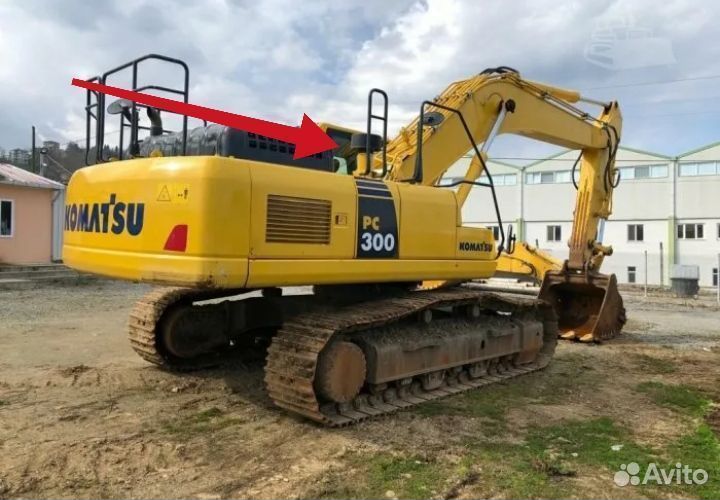 Установка стекла стрелы на Komatsu pc 300-8