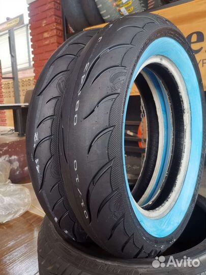 Мотошина 140 90 16 Avon Cobra Chrome Белая полоса