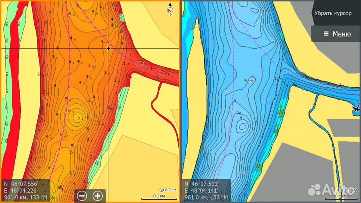 С-Map + Navoinics карты глубин для Lowrance