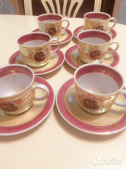 Чайные чашки мадонна ГДР. (Розовая) Фортуна