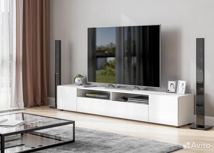 Тумба тв белая 2 метра