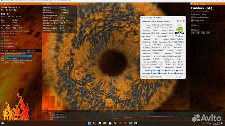 Видеокарта GeForce GTX 1660 super ventus XS OC