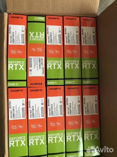 Видеокарты Gigabyte RTX 3060 Ti лот 10шт