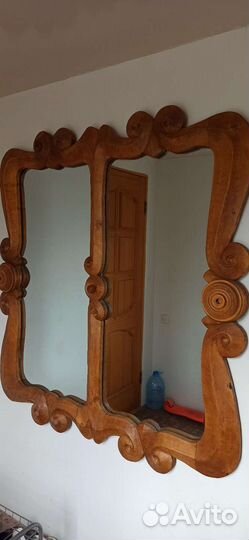 Зеркало, натуральное дерево, ручная работа