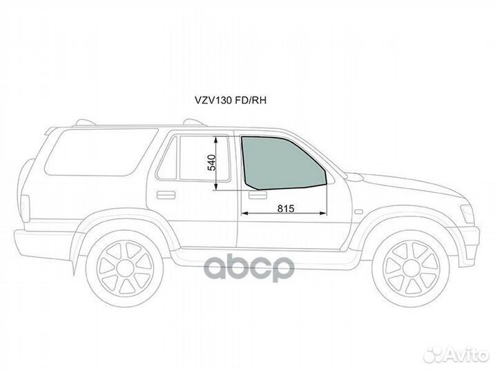 Стекло боковое опускное (Спереди/ Справа/ Цвет