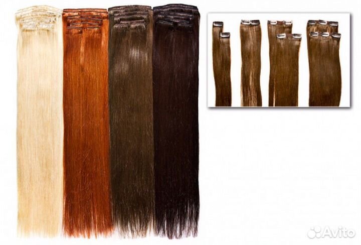 Накладные пряди на заколках и парики