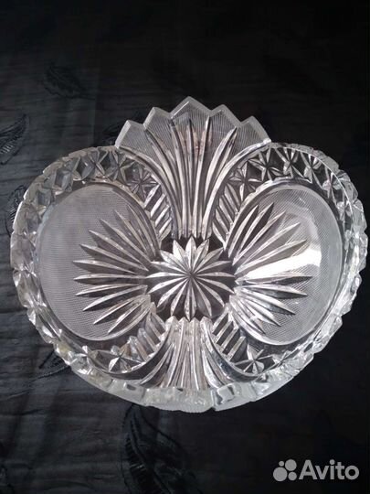 Хрустальная салатница СССР Чехословакия