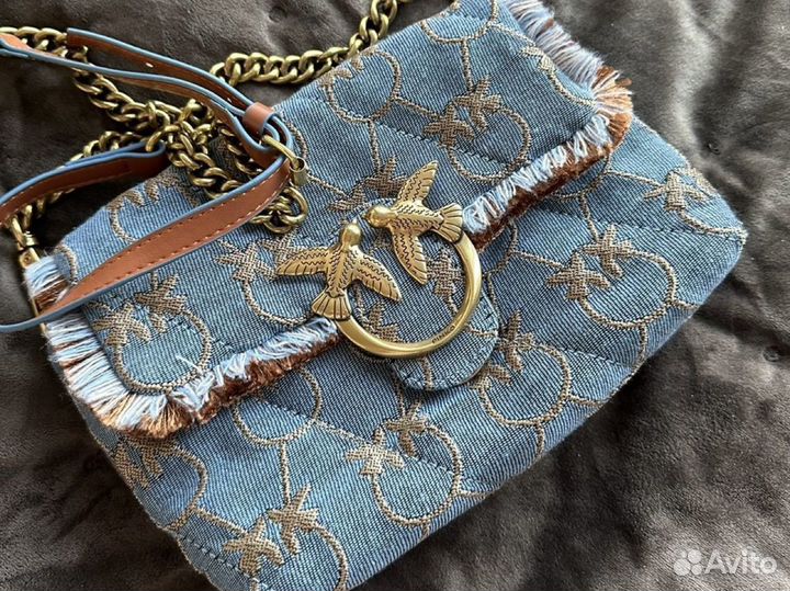 Сумка Pinko classic love bag puff denim