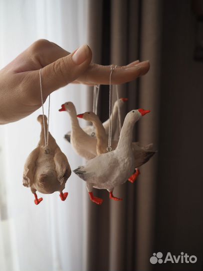 Ватные елочные игрушки Гусь