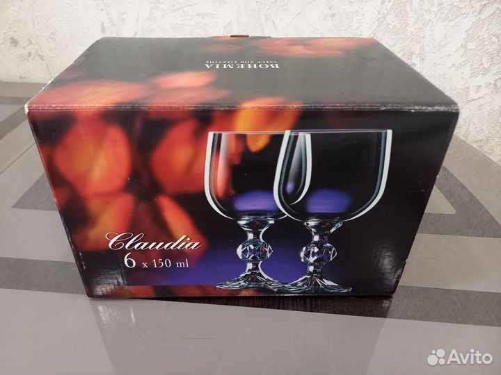 Фужеры для вина Bohemia, Чехия, 6 шт, объем 150 мл