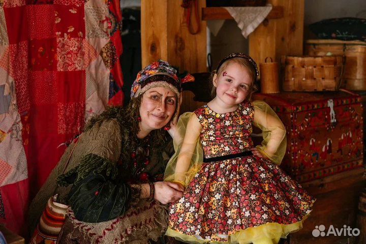 Платье прокат в русско-народном стиле Хохлома