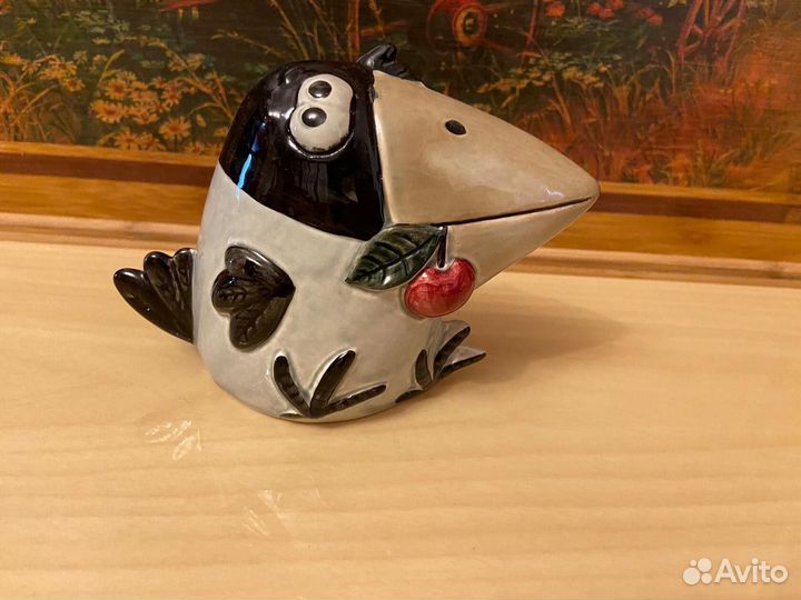 Фарфоровые статуэтки, ворона, собака, змея