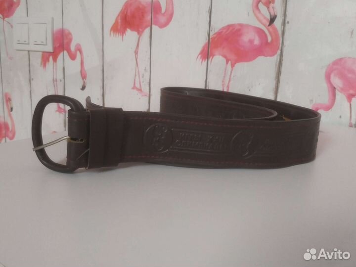 Новый кожаный ремень коричневый XXll Олимпиада