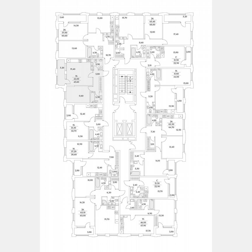 1-к. квартира, 45,6 м², 10/13 эт.