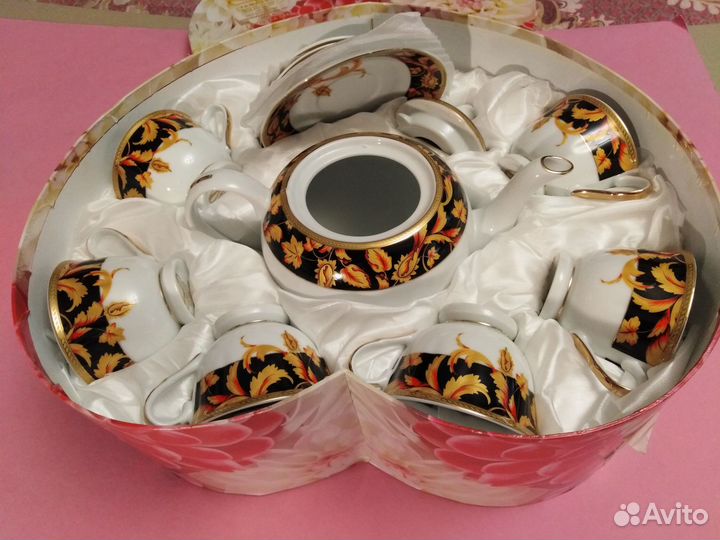 Сервиз чайный фарфор новый Япония позолота