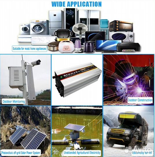 Преобразователь, инвертор 12-220 15000 Ватт Синус