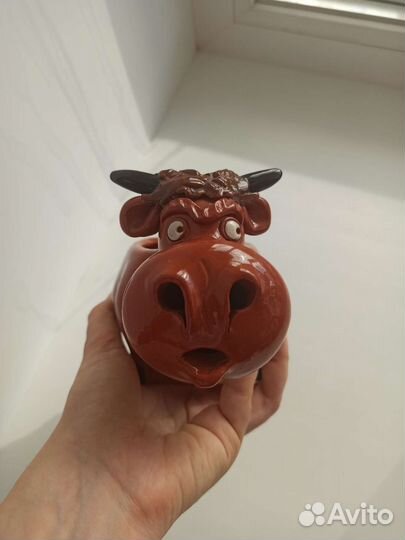Кашпо для цветов керамическое Бычок