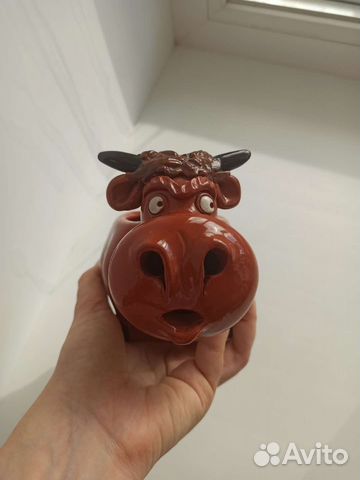 Кашпо для цветов керамическое Бычок