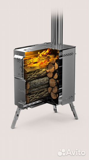 Мобильная (походная) печь для бани и палатки