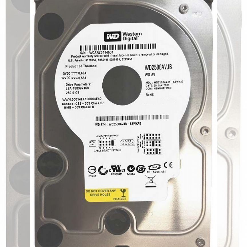 [WD2500AVJB] Жесткий Диск Western Digital 250gb Ide Wd2500avjb