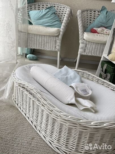 Кокон для новорожденных в корзине