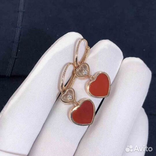 Серьги Chopard Happy Hearts 0,1 ct