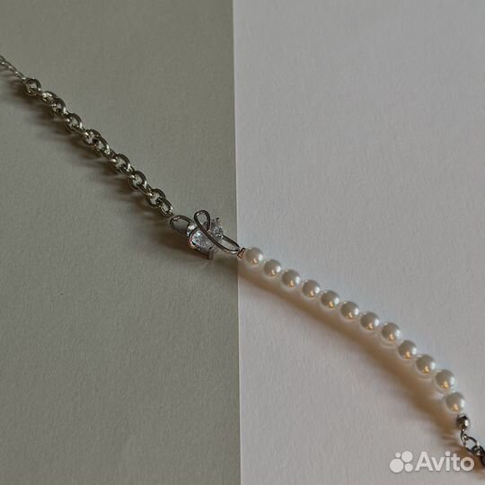 Браслет сердце фианит