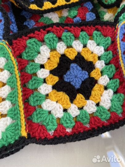 Цветная вязаная балаклава капор разноцветный y2k