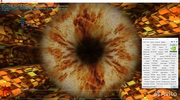 Видеокарта gtx 1050 ti 4gb MSI gaming x