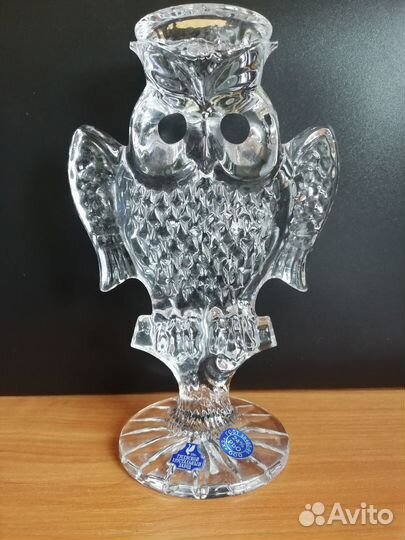 Подсвечник из хрусталя сова