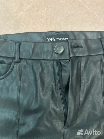 Брюки кожаные Zara