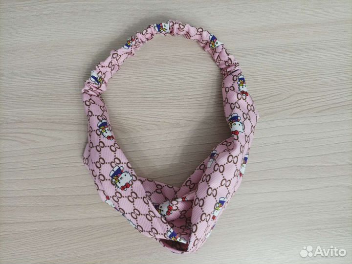 Повязка для волос принт Hello kitty, розовый