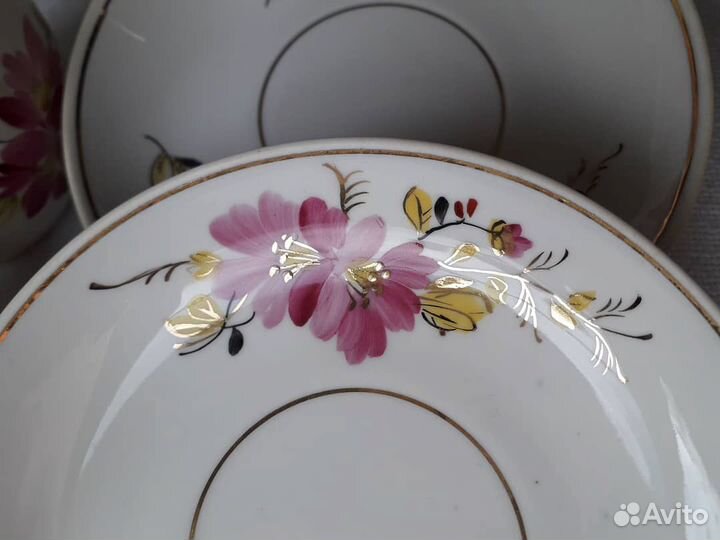 Чайная пара Мальва фарфор Вербилки живопись