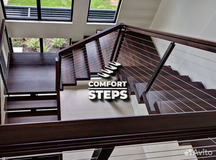 Обшивка лестницы дубом цельноламельным