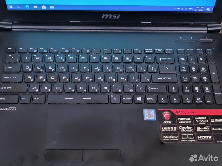 Игровой ноутбук msi GL 62 6QE core i5 Gtx 950m