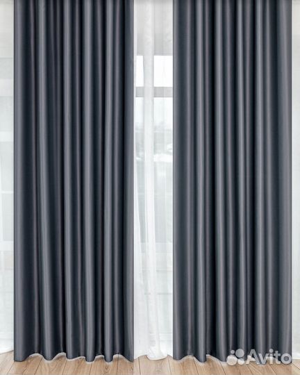 Шторы блэкаут Амадео серый