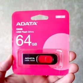 Флешка adata C008 64гб Red USB 2.0 AC008-64G-RKD