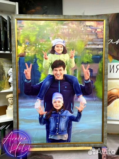 Портрет по фото на холсте Москва быстро и красиво