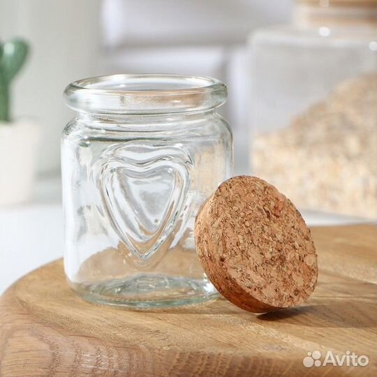 Баночка для свечей с пробковой крышкой 