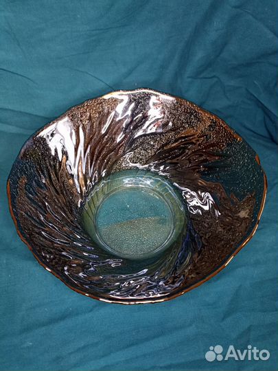 Ваза конфетница салатник серебрянный золотой