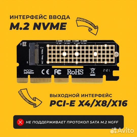 Адаптер/переходник для установки SSD M.2 (NVMe)