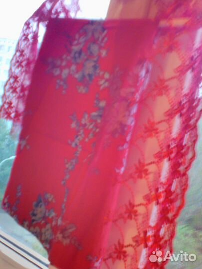 Натуральный шелк Италия отрез + кружево