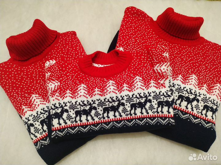 Новогодние Свитеры family look для фотосессии