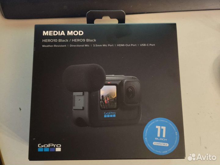 Микрофон media MOD для GoPro hero 9, 10.11 Black