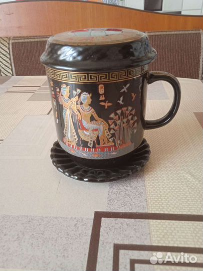 Кружка с ложкой на блюдце.Подарочная