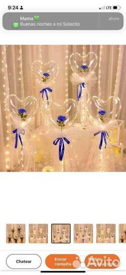 Шары бобо светящиеся с Розой внутри