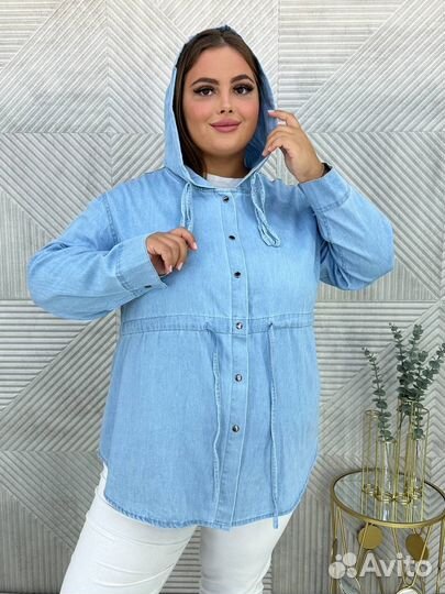 Стильные рубашки-пыльники хлопок оверсайз до56